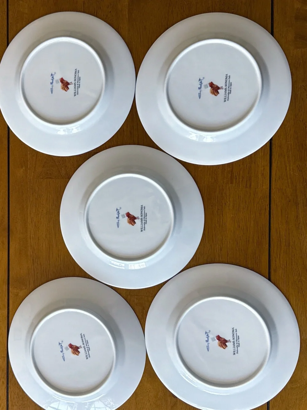 Williams-Sonoma Guy Buffet French Chef 8.25”in Plates Vintage Made in Japan 5 Pc